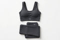 MD Brothers Women's 2-Piece Gym Set - Seamless Sports Bra & High-Waist Leggings - Black